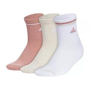 NWT Adidas Multicolor High Quarter Socks 3pc Women's Shoe Size 5-10 5159148A TJ